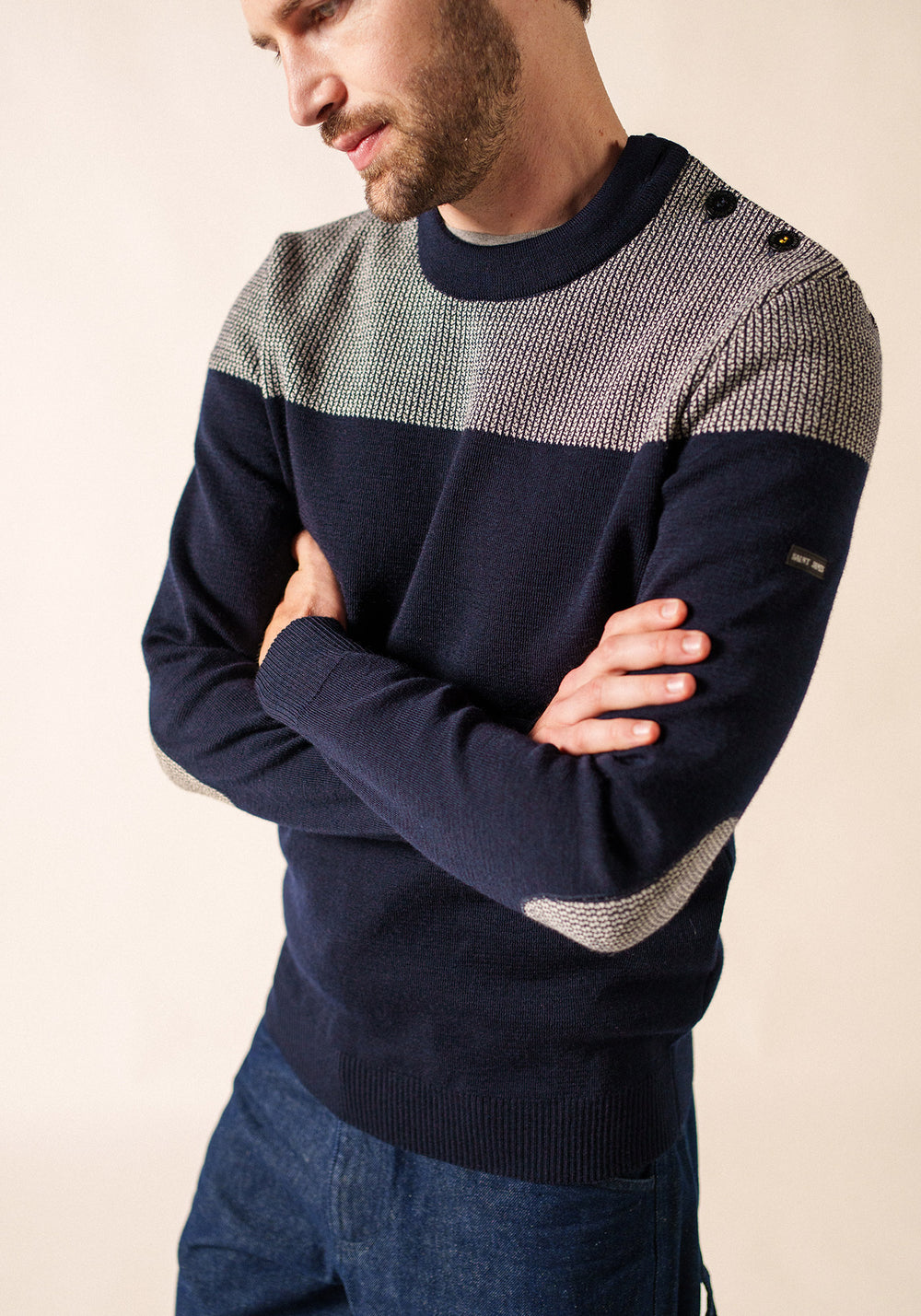 Jersey bicolor Dinan Salior (MARINA/ECRU)