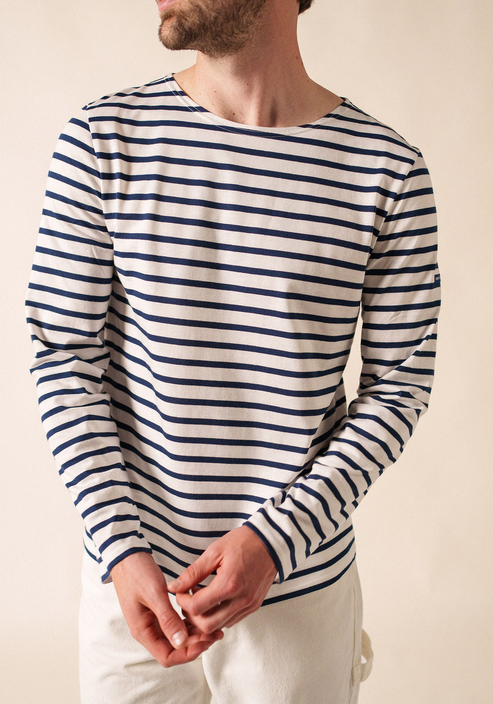 Camisa bretona Minquiers (NEIGE/MARINE)