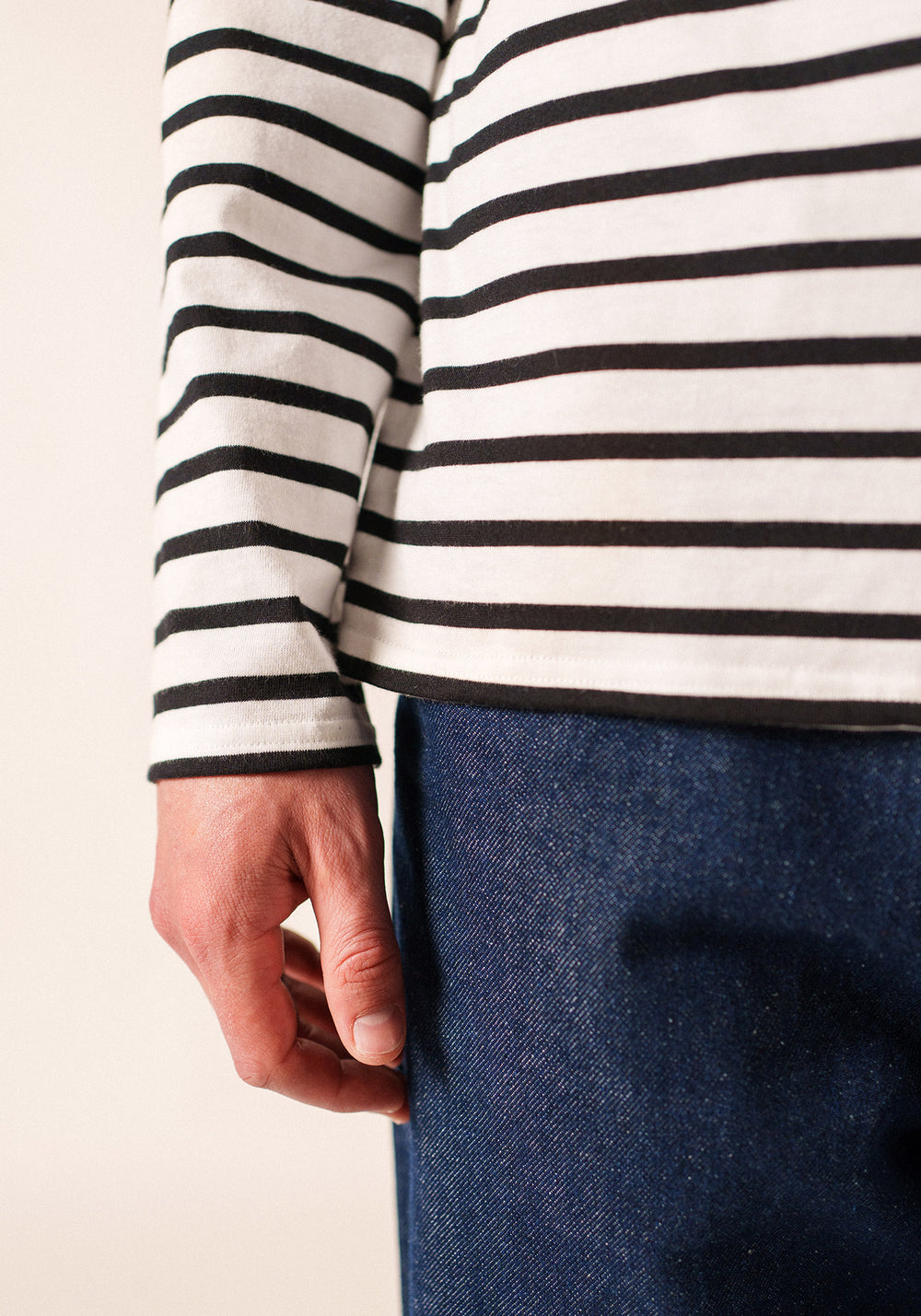 Camisa bretona Minquiers (NEIGE/NOIR)