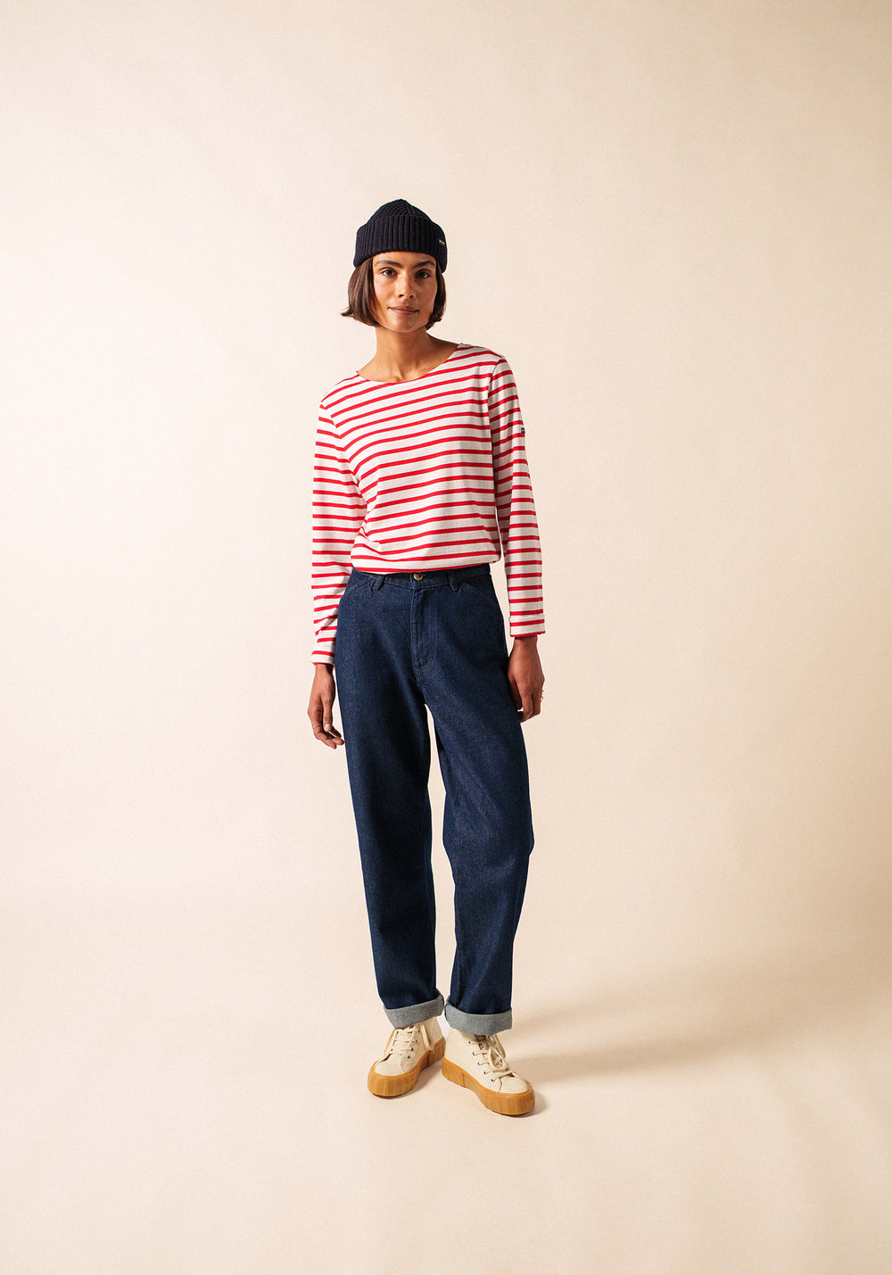 Camisa bretona Minquiers (NEIGE/TULIPE)