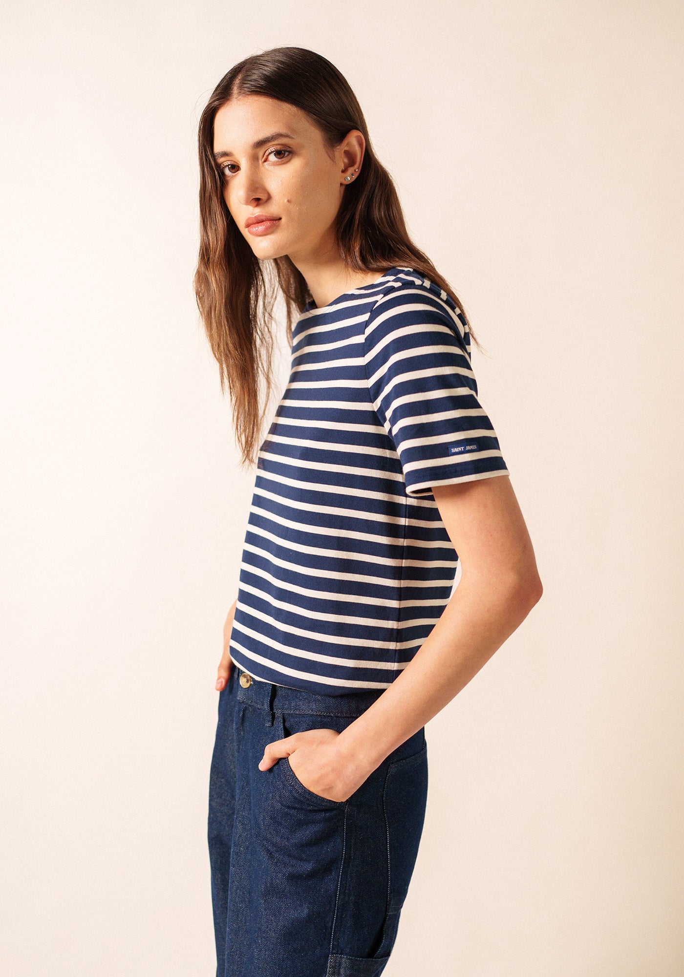 Camisa bretona levantina (MARINA/ECRU)