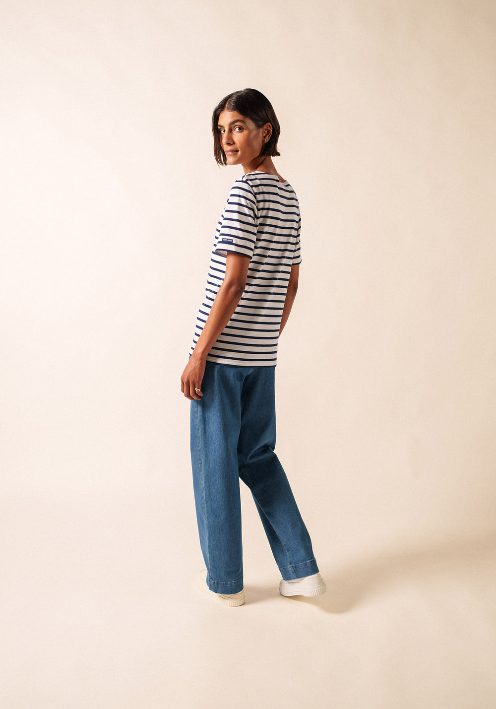 Camisa bretona levantina (NEIGE/MARINE)