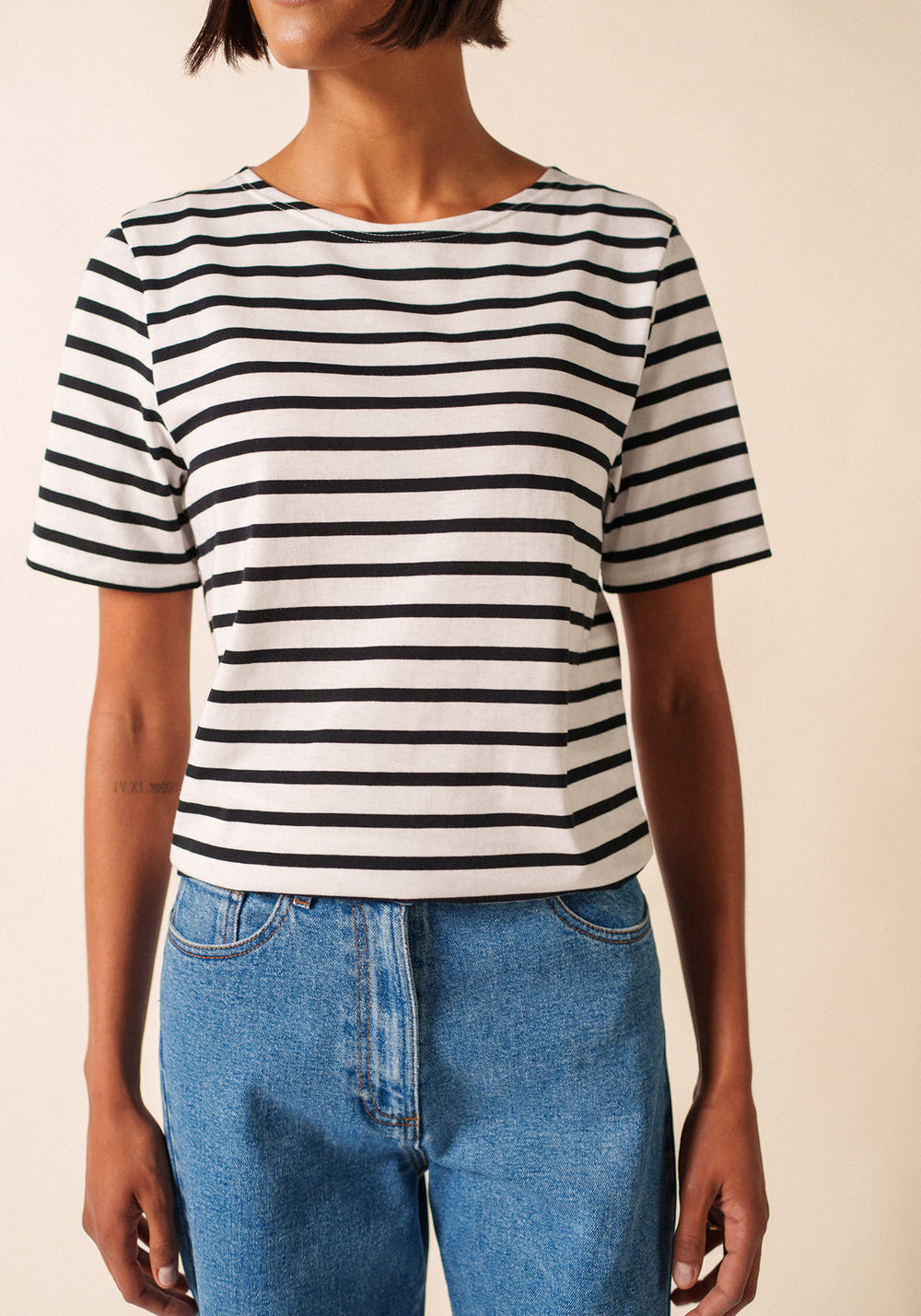 Camisa bretona levantina (NEIGE/NOIR)