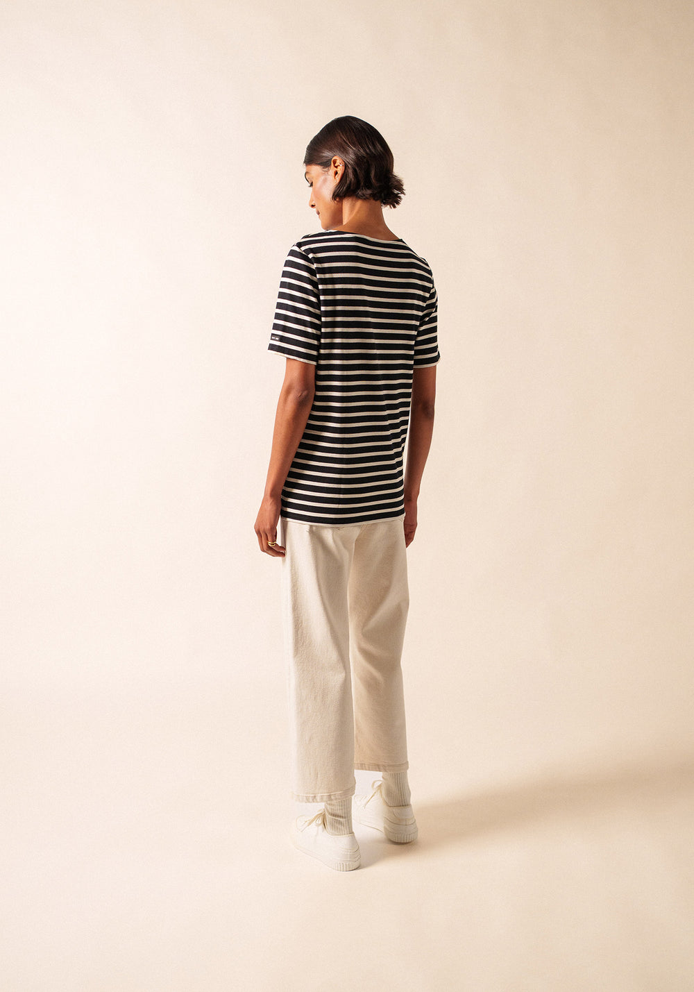 Camisa bretona levantina (NOIR/ECRU)