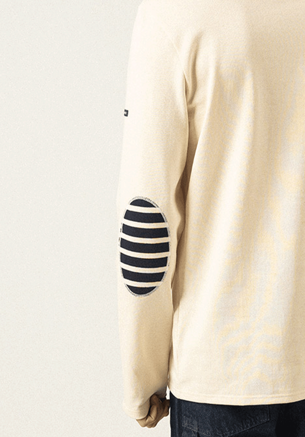 Camisa bretona con parches Méridien (ECRU/NAVY/ECRU)