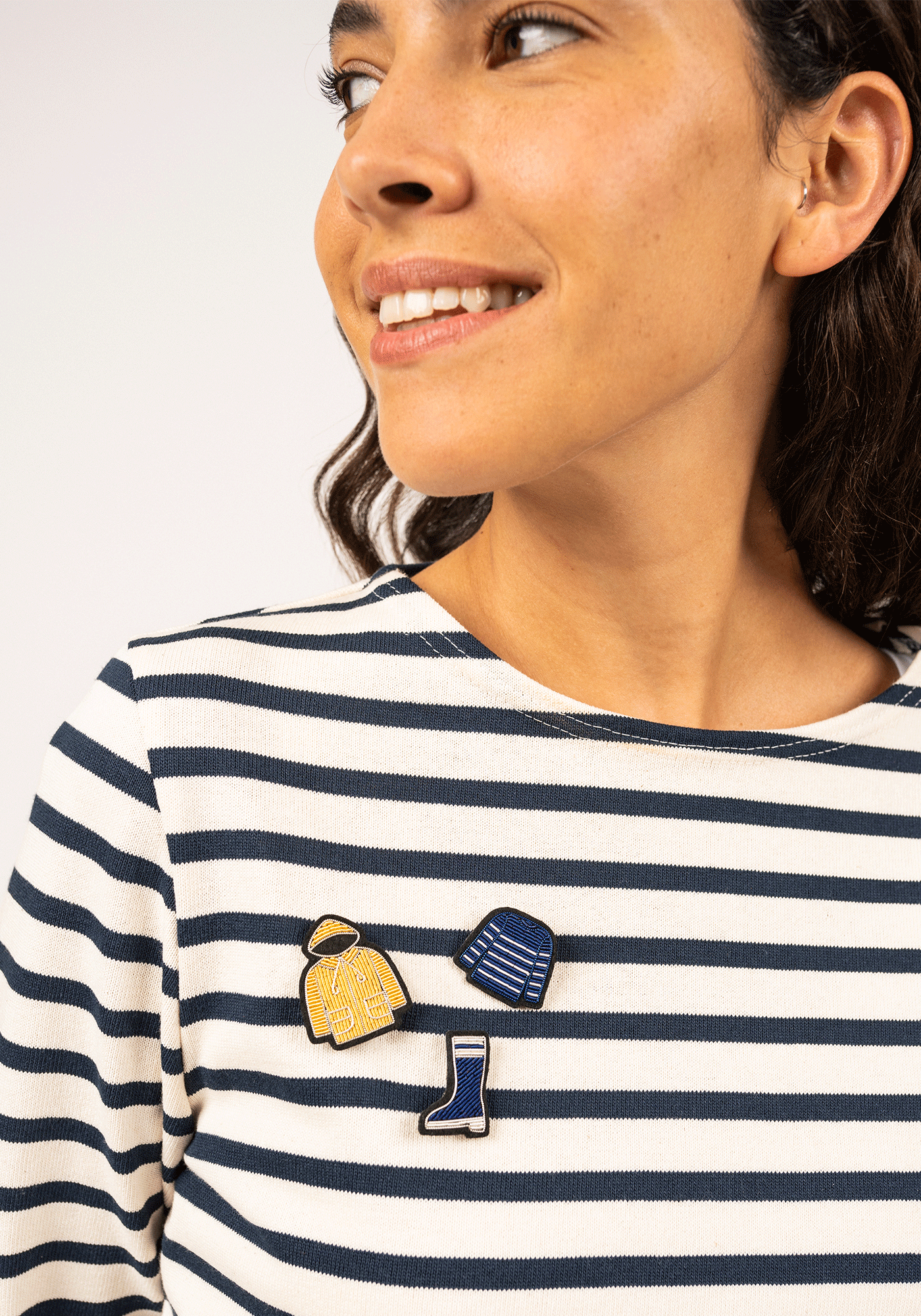 Broche para camisa bretona x Macon & Lesquoy (BLEU/BLANC)